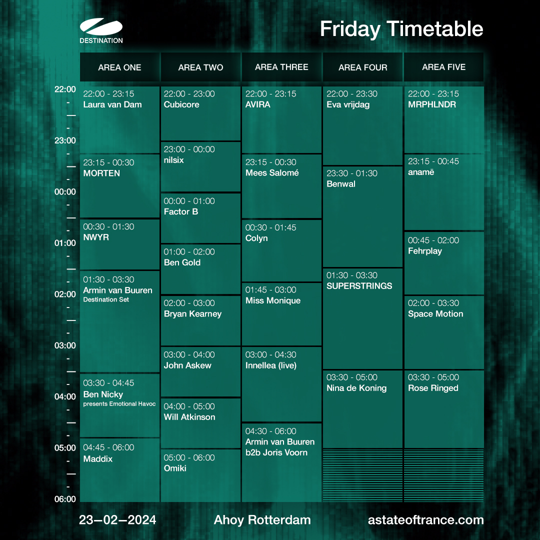 ASOT 2024 - Timetable All Areas - Friday (UPDATED) - Square - 1080x1080 (1)